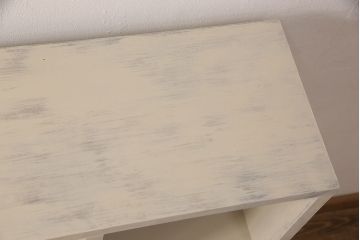 ラフジュ工房オリジナル　アンティーク風ペイント家具　ヒノキ材　ナチュラルな色味が優しい雰囲気を醸し出すマス目棚(飾り棚、収納棚、本棚、オープンラック)(R-052752)