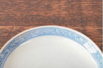 明治期　伊万里焼　色絵染付　蓋茶碗3客(和食器)(R-052755)