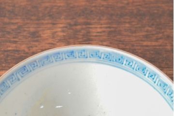 明治期　伊万里焼　色絵染付　蓋茶碗3客(和食器)(R-052755)