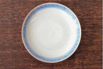 明治期　伊万里焼　色絵染付　蓋茶碗3客(和食器)(R-052756)