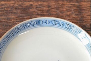 明治期　伊万里焼　色絵染付　蓋茶碗3客(和食器)(R-052756)