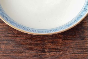 明治期　伊万里焼　色絵染付　蓋茶碗3客(和食器)(R-052756)