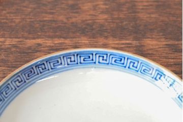 明治期　伊万里焼　色絵染付　蓋茶碗3客(和食器)(R-052757)