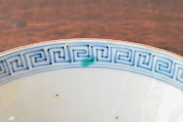 明治期　伊万里焼　色絵染付　蓋茶碗3客(和食器)(R-052758)