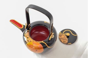 輪島塗　朝楓作　鈴五聖子蒔絵　木製屠蘇器(漆器、箱付)(R-052760)