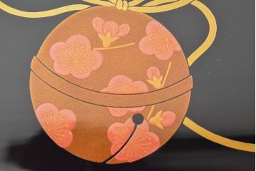 輪島塗　朝楓作　鈴五聖子蒔絵　木製屠蘇器(漆器、箱付)(R-052760)