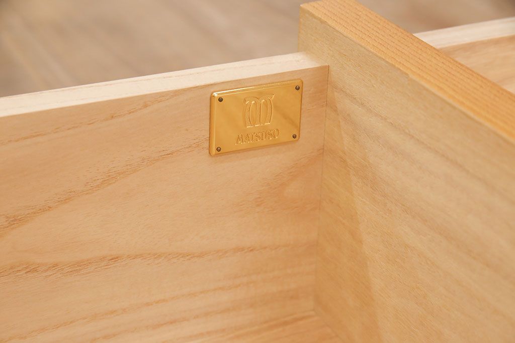 中古　超美品　松創(MATSUSO)　洗練された佇まいが目を引く重ねタンス(定価約240万円)(引き出し、和箪笥、整理タンス)(R-052761)