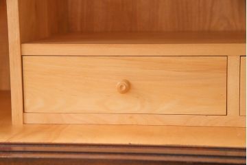 中古　リメイク　北海道民芸　モールガラスがアクセントになったローボード(テレビ台、収納棚、サイドボード)(R-052762)