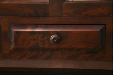 中古　リメイク　北海道民芸　モールガラスがアクセントになったローボード(テレビ台、収納棚、サイドボード)(R-052762)