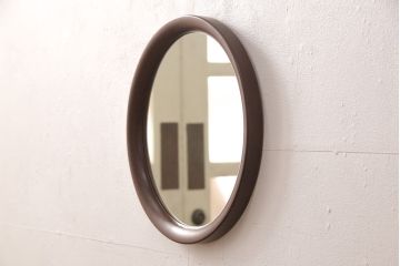 和製ビンテージ　秋田木工　シンプルで使い勝手抜群のミラー(鏡、ヴィンテージ)(R-052768)