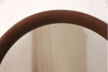 和製ビンテージ　秋田木工　シンプルで使い勝手抜群のミラー(鏡、ヴィンテージ)(R-052768)