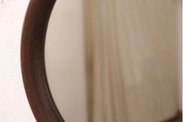 和製ビンテージ　秋田木工　シンプルで使い勝手抜群のミラー(鏡、ヴィンテージ)(R-052768)