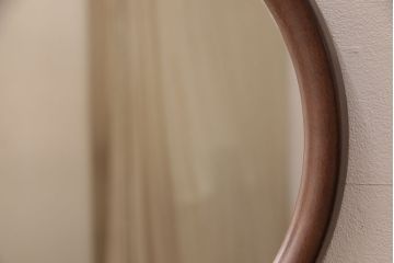 和製ビンテージ　秋田木工　シンプルで使い勝手抜群のミラー(鏡、ヴィンテージ)(R-052768)
