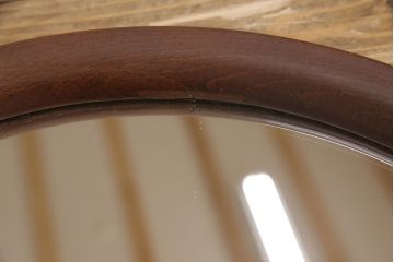 和製ビンテージ　秋田木工　シンプルで使い勝手抜群のミラー(鏡、ヴィンテージ)(R-052768)