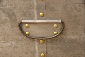 和製アンティーク　レア!　無骨なデザインが目を引くアルミ製の収納BOX(収納箱)(R-052770)