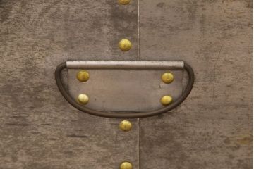 和製アンティーク　レア!　無骨なデザインが目を引くアルミ製の収納BOX(収納箱)(R-052770)