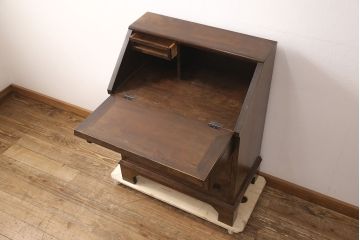 中古　松本民芸家具　スタイリッシュなデザインが美しいライティングビューロー(机、在宅ワーク、在宅用ワークデスク、引き出し、チェスト)(R-052771)