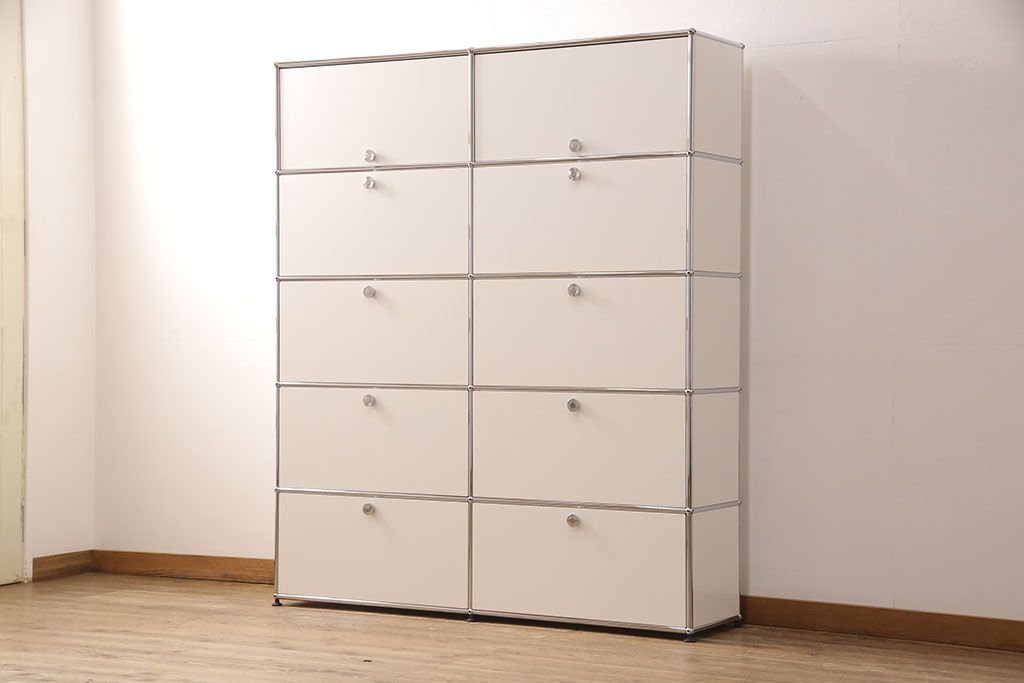 中古　USMハラー(USM Haller)　美しくシンプルなデザインが目を引く鉄製収納棚(定価約80万円)(戸棚、キャビネット)(R-052773)