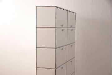 中古　USMハラー(USM Haller)　美しくシンプルなデザインが目を引く鉄製収納棚(定価約80万円)(戸棚、キャビネット)(R-052773)
