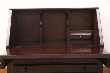 中古　美品　九州民芸家具　深い色味が魅力的なライティングビューロー(簿記机、在宅ワーク、在宅用引き出し、ワークデスク)(R-052774)