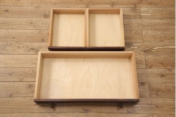 中古　美品　九州民芸家具　深い色味が魅力的なライティングビューロー(簿記机、在宅ワーク、在宅用引き出し、ワークデスク)(R-052774)