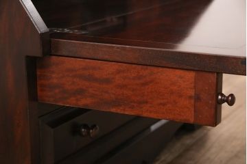 中古　美品　九州民芸家具　深い色味が魅力的なライティングビューロー(簿記机、在宅ワーク、在宅用引き出し、ワークデスク)(R-052774)