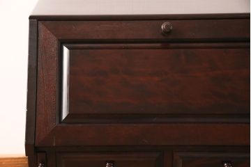 中古　美品　九州民芸家具　深い色味が魅力的なライティングビューロー(簿記机、在宅ワーク、在宅用引き出し、ワークデスク)(R-052774)