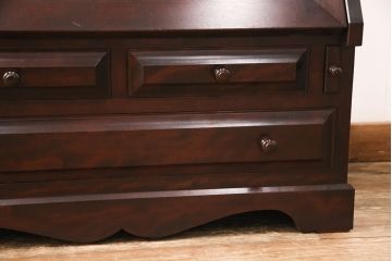 中古　美品　九州民芸家具　深い色味が魅力的なライティングビューロー(簿記机、在宅ワーク、在宅用引き出し、ワークデスク)(R-052774)