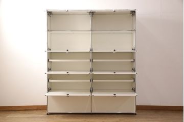 中古　USMハラー(USM Haller)　美しくシンプルなデザインが目を引く鉄製収納棚(定価約78万円)(戸棚、キャビネット)(R-052777)