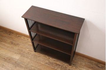 中古　松本民芸家具　#117型　和モダンスタイルにおすすめ!格子が魅力的な書棚(飾り棚、本棚、オープンラック)(R-052779)