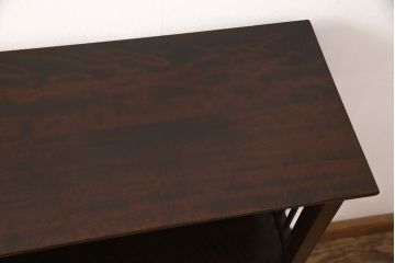中古　松本民芸家具　#117型　和モダンスタイルにおすすめ!格子が魅力的な書棚(飾り棚、本棚、オープンラック)(R-052779)