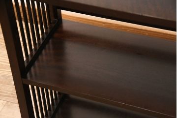 中古　松本民芸家具　#117型　和モダンスタイルにおすすめ!格子が魅力的な書棚(飾り棚、本棚、オープンラック)(R-052779)
