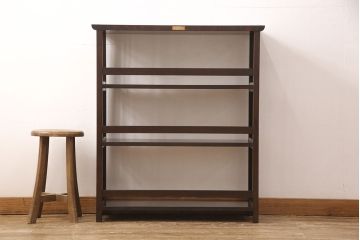 中古　松本民芸家具　#117型　和モダンスタイルにおすすめ!格子が魅力的な書棚(飾り棚、本棚、オープンラック)(R-052779)
