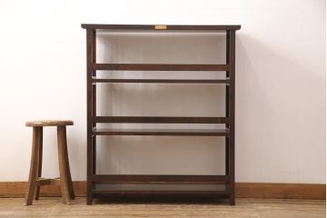 中古　松本民芸家具　#117型　和モダンスタイルにおすすめ!格子が魅力的な書棚(飾り棚、本棚、オープンラック)(R-052780)