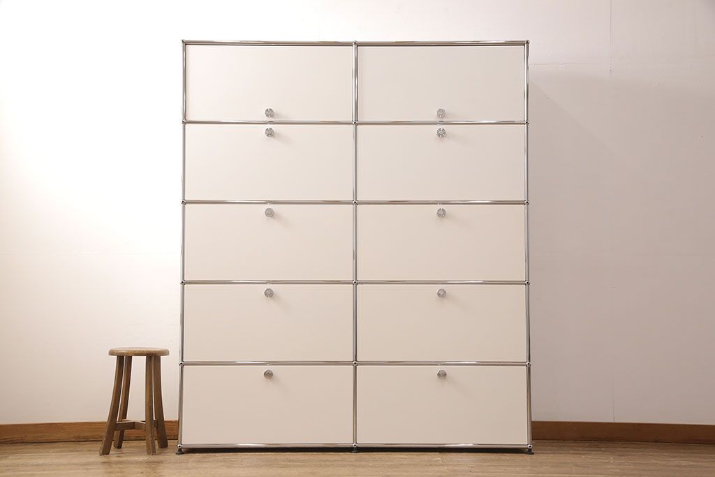 中古　USMハラー(USM Haller)　美しくシンプルなデザインが目を引く鉄製収納棚(定価約78万円)(戸棚、キャビネット)(R-052783)