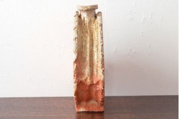 古谷道生　信楽扁壷　花入(共箱、花器)(R-052785)