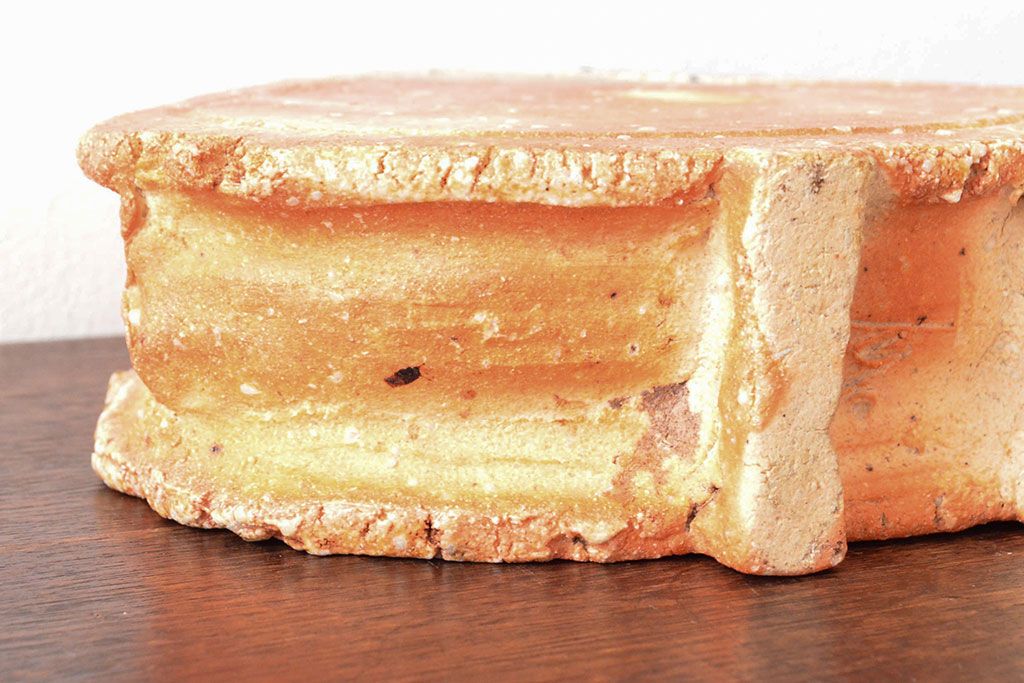 古谷道生　信楽扁壷　花入(共箱、花器)(R-052785)