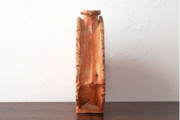古谷道生　信楽扁壷　花入(共箱、花器)(R-052785)
