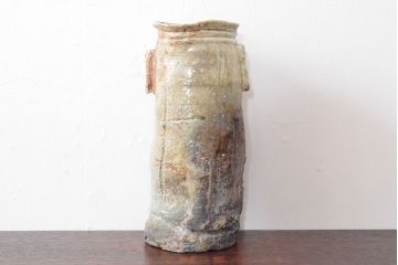 杉本貞光　信楽花入　共箱(在銘、作家物、花瓶)(R-052786)