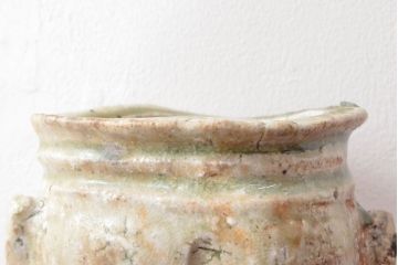 杉本貞光　信楽花入　共箱(在銘、作家物、花瓶)(R-052786)