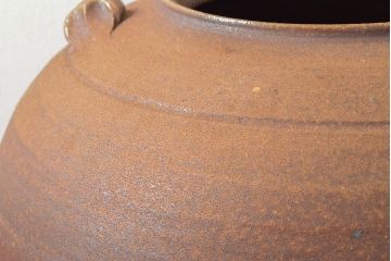 人間国宝　藤原雄　備前擂座　大壷(共箱、花入、花器)(R-052789)