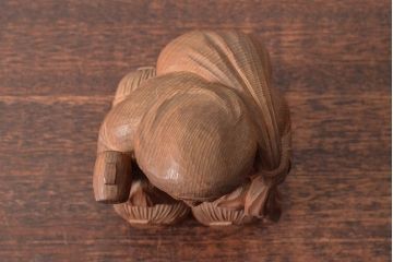 大正十三年　土田照清　恵比寿　大黒　木彫(在銘、作家物)(R-052791)