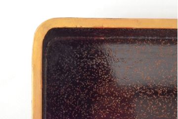 明治期　梨地螺鈿高蒔絵　鶏図　木製硯箱(漆器、書道具)(R-052792)
