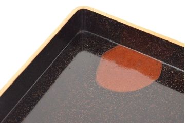 明治期　梨地螺鈿高蒔絵　鶏図　木製硯箱(漆器、書道具)(R-052792)