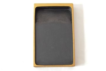明治期　梨地螺鈿高蒔絵　鶏図　木製硯箱(漆器、書道具)(R-052792)