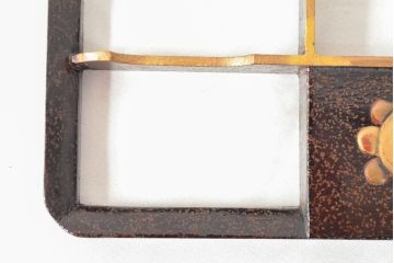 明治期　梨地螺鈿高蒔絵　鶏図　木製硯箱(漆器、書道具)(R-052792)
