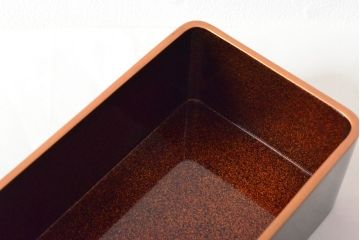 明治期　鶴亀の図　内梨地　蒔絵　木製文箱(書箱、漆器)(R-052793)