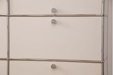 中古　USMハラー(USM Haller)　美しくシンプルなデザインが目を引く鉄製収納棚(定価約80万円)(戸棚、キャビネット)(R-052795)