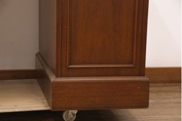 中古　DREXEL HERITAGE(ドレクセルヘリテイジ)　Triune(トライユン)　レザートップが格好いいマホガニー材製のデスク(両袖机、在宅ワーク、在宅用ワークデスク)(定価約75万円)(R-052796)
