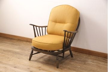 中古　極美品　ERCOL(アーコール)　カントリーやナチュラルスタイルに取り入れたい1人掛けソファ(一人掛けソファ、アームチェア)(R-052805)